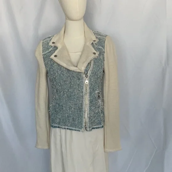 Rebecca Taylor zip up cropped tweed jacket. size 4 - Picture 2 of 7